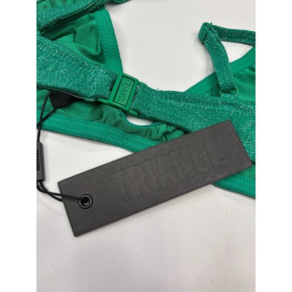 Triangl Womens Green Sparkle Maia Bikini Top Size Small - Picture 4 of 5